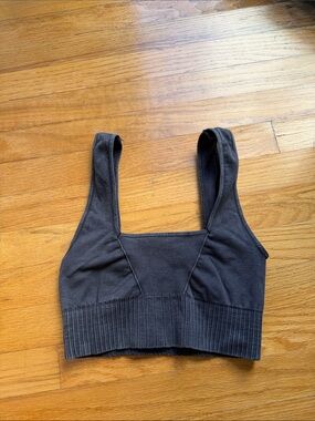 FP Movement NWOT Seamless Square Neck Rib-Band Sports Bra in Charcoal
